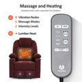 MCombo Power Lift Recliner Chair for Elderly, Lift Chair with Heat and Massage, FSC Certified, USB&Type C Ports, Cup Holders, Fabric 7040 (Medium, Gray)
