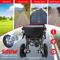 John Dawson Foldable All-Terrain Electric Wheelchair for Adults, 500W Dual Motors, Lightweight Aluminum Alloy Frame, Lithium Battery, 300 lbs Capacity