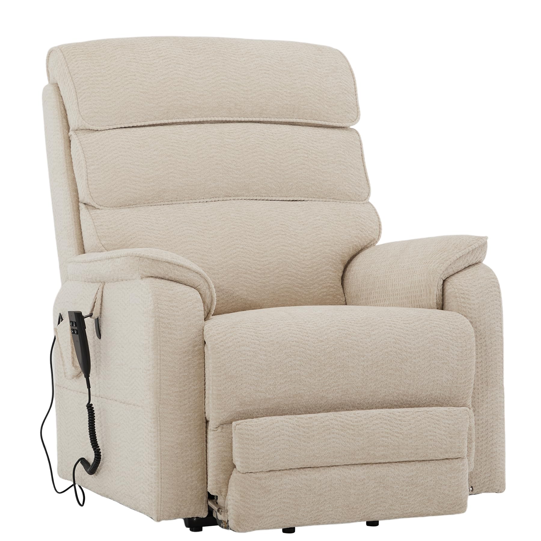 DYNOX Big Tall Man Large-Wide Power Dual Motor Lift Recliners Chairs for Elderly Lay Flat Lift Chair with Infinite Positions, Heat & Massage, Supports 400 LBS(9298L,Faux Leather,Brown)
