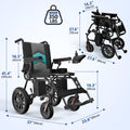 AIRHOT Foldable Electric Wheelchair for Adults, 15 Miles Long Travel Range Power Wheelchair, 300LBS Weight Capacity, All Terrain Motorized Wheelchair for Seniors Portable