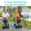 Vive 4 Wheel Mobility Scooter - Electric Powered Wheelchair Device - Compact Heavy Duty Mobile for Travel, Adults, Elderly - Long Range Power Extended Battery with Charger & Basket