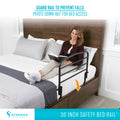 Stander 30inch Safety Bed Rail with Padded Pouch, Folding Guardrail for Adults, Seniors, and Elderly, Bedside Stand Assist Bar, Fits King, Queen, Full, and Twin Beds, ASTM Safety Approved Bedrail