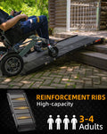 VNN Portable Wheelchair Ramp 4FT, Non-Slip Aluminum Folding Handicap Ramps, Door Threshold Wheelchair Ramps for Home, Threshold Ramp for Home Steps, Scooter Ramp, Doorways