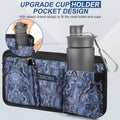 2 Pack Wheelchair Side Bag with Cup Holder, Wheelchair Armrest Pouch Accessories for Walker, Rollator, Electric Scooter Wheelchairs, Ideal Gift for Mother's Day & Father's Day