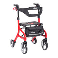 Drive Medical Nitro Sprint Foldable Rollator Walker with Seat, Standard Height Lightweight Large Wheels, Folding Rolling Walker, Red 1 Count 19 pounds