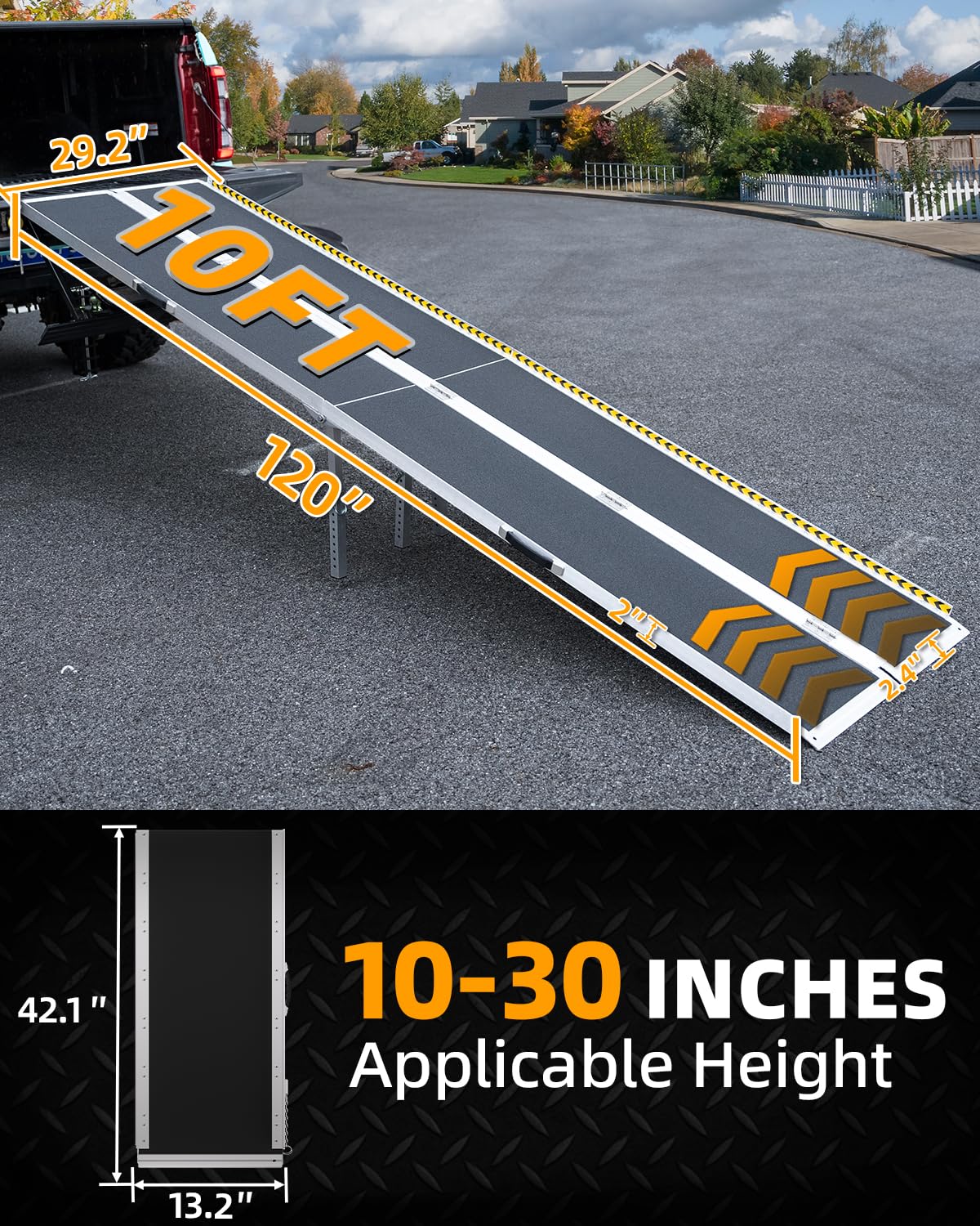 VNN Portable Wheelchair Ramp 4FT, Non-Slip Aluminum Folding Handicap Ramps, Door Threshold Wheelchair Ramps for Home, Threshold Ramp for Home Steps, Scooter Ramp, Doorways