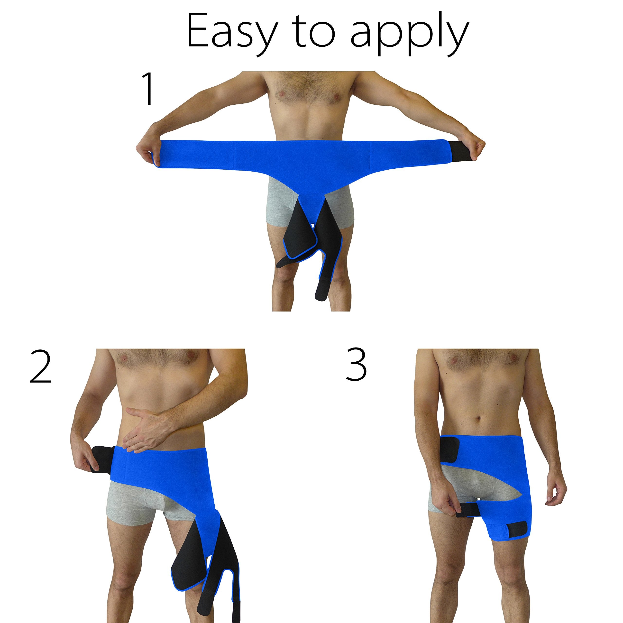 Hip Brace for Sciatica Pain Relief - Compression Support Wrap for Thigh Injury, Pulled Groin Muscles, Lower Back Pain, Hip Fleхоr Strain, Hamstring Pull, Sacroiliac SI Joint, Sciatic Nerve, Labral Tear - Stabilizer for Men, Women
