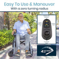 Vive Folding Electric Wheelchair - Foldable Wheel Chair, Narrow Power Scooter, Heavy Duty, TSA Approved - Compact Size for Seniors Adults - Battery Portable, Folds, Shock-Absorbing (16 x 30 x 28.5)