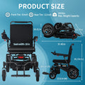 Foldable All-Terrain Electric Wheelchair for Adults, 500W Dual Motors, Lightweight Aluminum Alloy Frame, Lithium Battery, 300 lbs Capacity