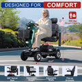 Metro Mobility 4 Wheel Powered Mobility Scooters, 300 lbs Capacity Mobility Scooters for Adults, Folding Mobility Scooter Lightweight, Electric Scooters for Seniors 10 Miles Range LED Light Red