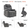 MCombo Power Lift Recliner Chair for Elderly, Lift Chair with Heat and Massage, FSC Certified, USB&Type C Ports, Cup Holders, Fabric 7040 (Medium, Gray)