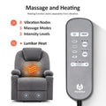 MCombo Power Lift Recliner Chair for Elderly, Lift Chair with Heat and Massage, FSC Certified, USB&Type C Ports, Cup Holders, Fabric 7040 (Medium, Gray)