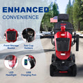 Metro Mobility 4 Wheel Powered Mobility Scooters, 300 lbs Capacity Mobility Scooters for Adults, Folding Mobility Scooter Lightweight, Electric Scooters for Seniors 10 Miles Range LED Light Red