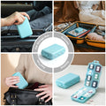 3 Pack 14 Grids Travel Pill Organizer Box with 415-Pcs Medicine Name Labels - Pocket Daily Pharmacy Case Container Kit - Travel Medication Holder Dispenser for Fish Oil Vitamin Supplement Storage