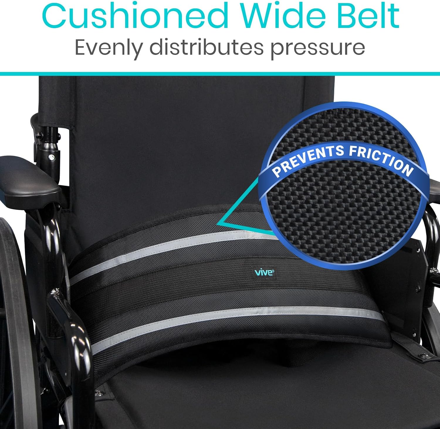 Vive Wheelchair Seatbelt - Safety Belt For The Elderly - Harness For Adults - Adjustable Straps For Chair/Bed Restraint - Patients Care - Falling out Prevention - For The Elderly, Pregnant & Paralyzed