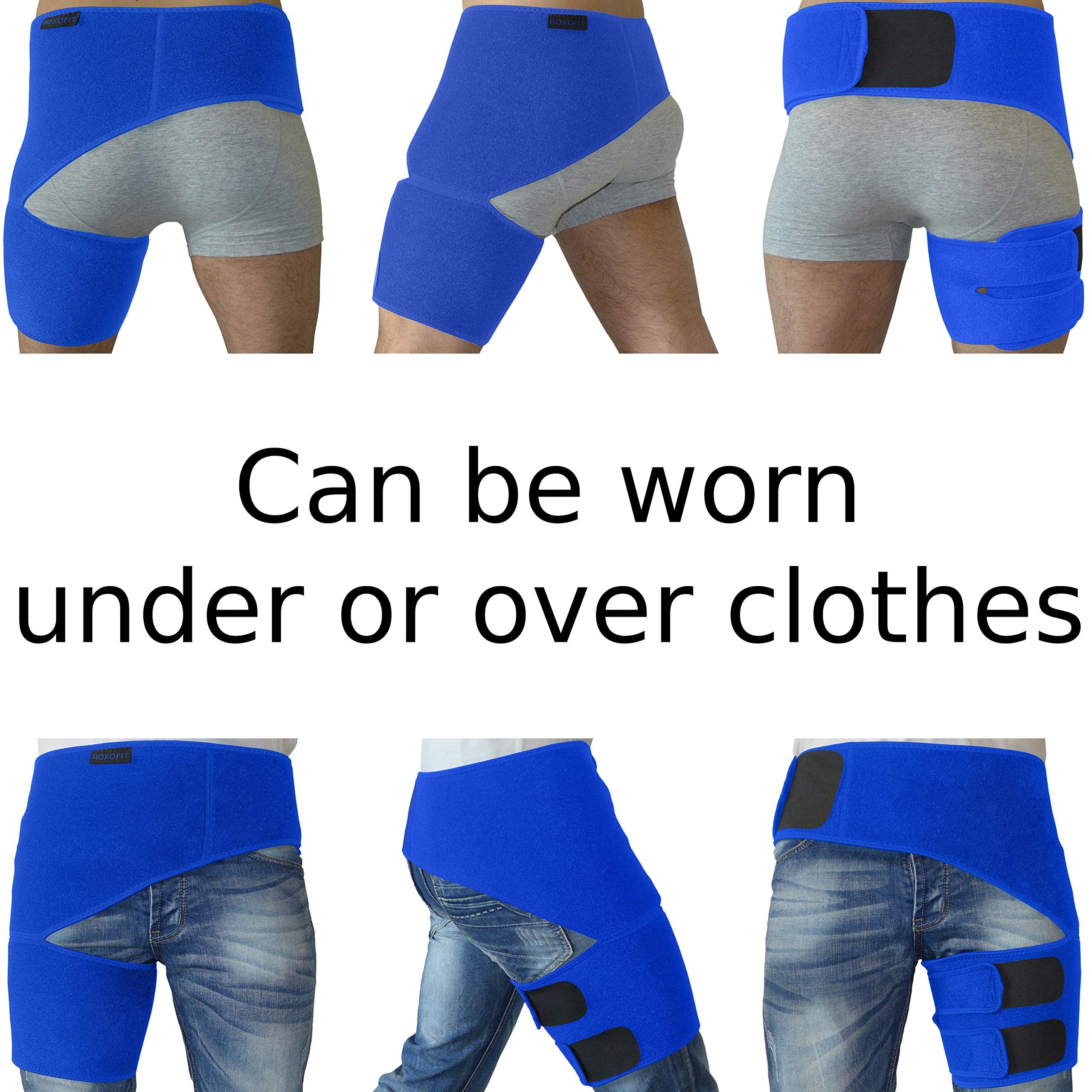 Hip Brace for Sciatica Pain Relief - Compression Support Wrap for Thigh Injury, Pulled Groin Muscles, Lower Back Pain, Hip Fleхоr Strain, Hamstring Pull, Sacroiliac SI Joint, Sciatic Nerve, Labral Tear - Stabilizer for Men, Women