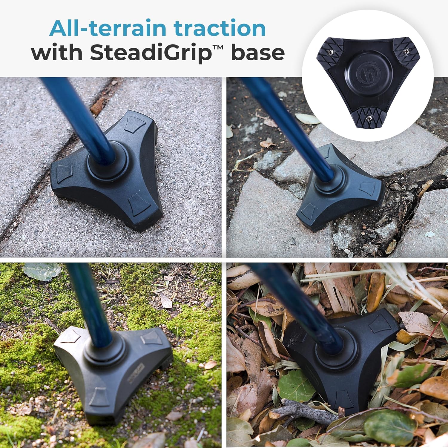 HurryCane Freedom Edition Foldable Walking Cane with T Handle