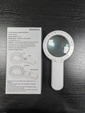 Magnifying Glass with 12 LED Lights, 30X Double Glass Lens Handheld Illuminated Magnifier Reading Magnifying Glass with for Seniors Read, Coins, Stamps, Map, Inspection, Macular Degeneration