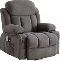 Velvet Power Lift Recliner Chair for Elderly with Massage and Heat, 350lbs Weight Capacity, Extra Wide Electric Recliner with Cup Holders, USB Ports & Side Pockets