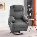 MCombo Power Lift Recliner Chair for Elderly, Lift Chair with Heat and Massage, FSC Certified, USB&Type C Ports, Cup Holders, Fabric 7040 (Medium, Gray)