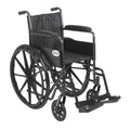 Drive Medical SSP220DDA-ELR Silver Sport 2 Full-Reclining Transport Wheelchair with Detachable Desk Arms and Swing-Away Elevating Leg Rest, Black
