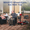MIHAYO 4 Wheel Mobility Scooter for Seniors&Adults- 25 Miles Range, Foldable Powered Electric Wheelchair Device w/600WH Battery,Only 8 lb Weight, Dual Basket, 300 lb Capacity, Compact,Red